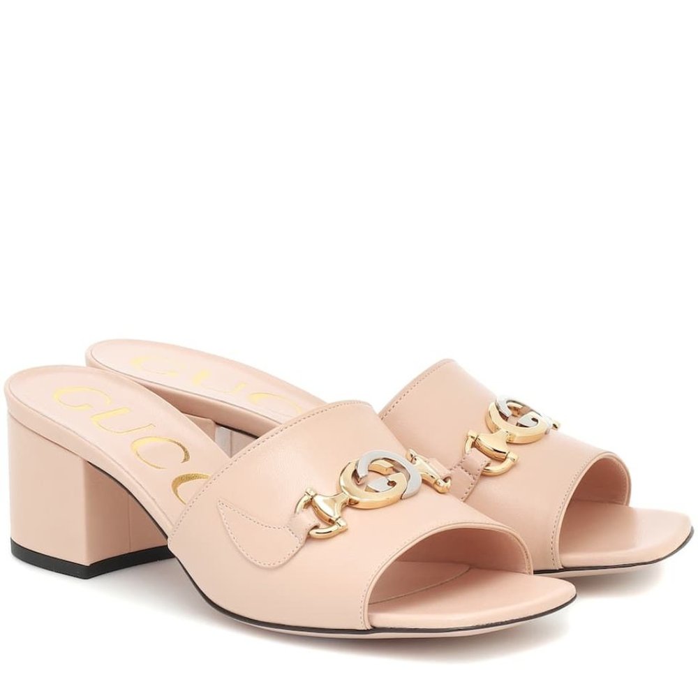 Gucci Horse-bit Detail Square Toe Sandals in Rose